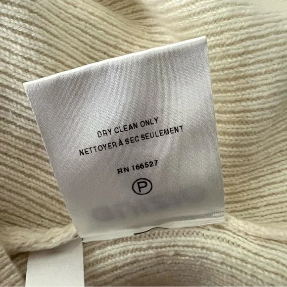 Danielle Guizio Ivory Cashmere Wool Pointelle Knit Tie Front Crop Sweater Small - Picture 11 of 13